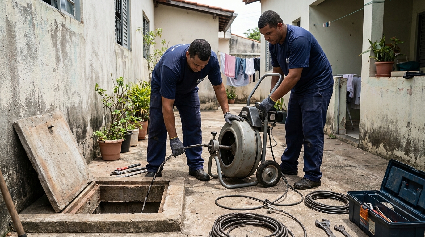 Desentupimento de rede de esgoto em São José do Rio Preto‑SP