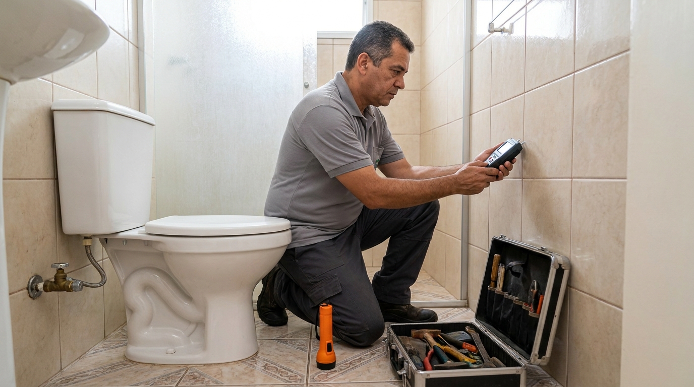 Técnico de caça vazamento com detector em São José do Rio Preto‑SP